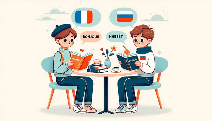آموزشی یادگیری زبان روسی و فرانسوی