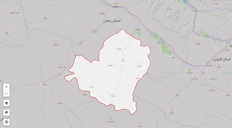 موقعیت مکانی شهرستان خدابنده
